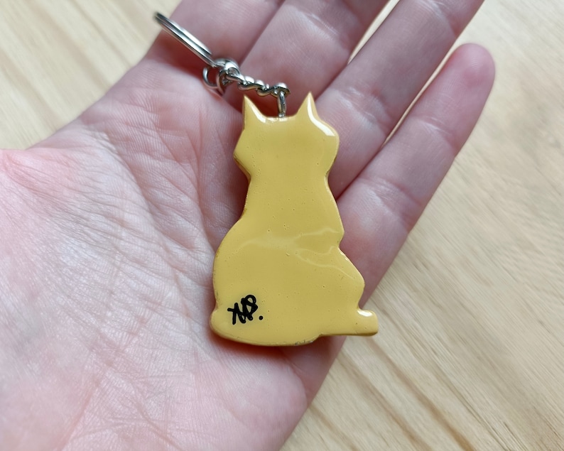 Porte Clés personnalisé à limage de votre chat Porte clef chat fait main idée cadeau image 8