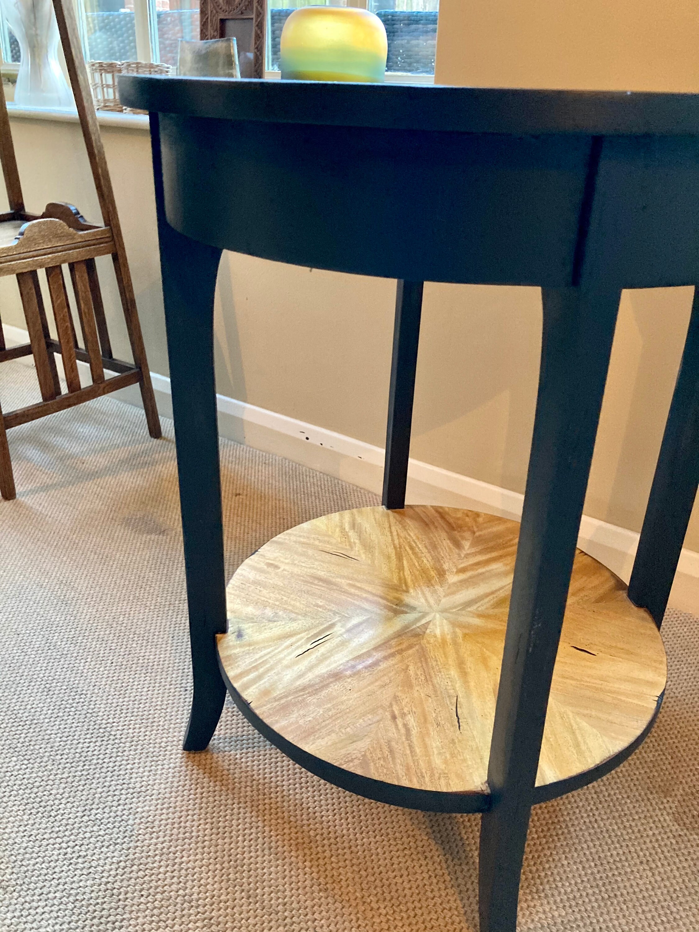 Vintage Side Table Occasional Table Wooden Veneer Black Etsy UK