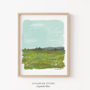 Paysage apaisant du Vermont, oeuvre d'art mural, impression d'art nature, beaux-arts de paysage, oeuvre d'art murale de galerie, chambre à thème nature