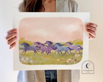 Unicorn Art Print: Hand-Illustrated Calming Girls Room Decor