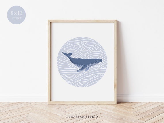 Humpback Whale Art Print: Nautical Nursery Decor