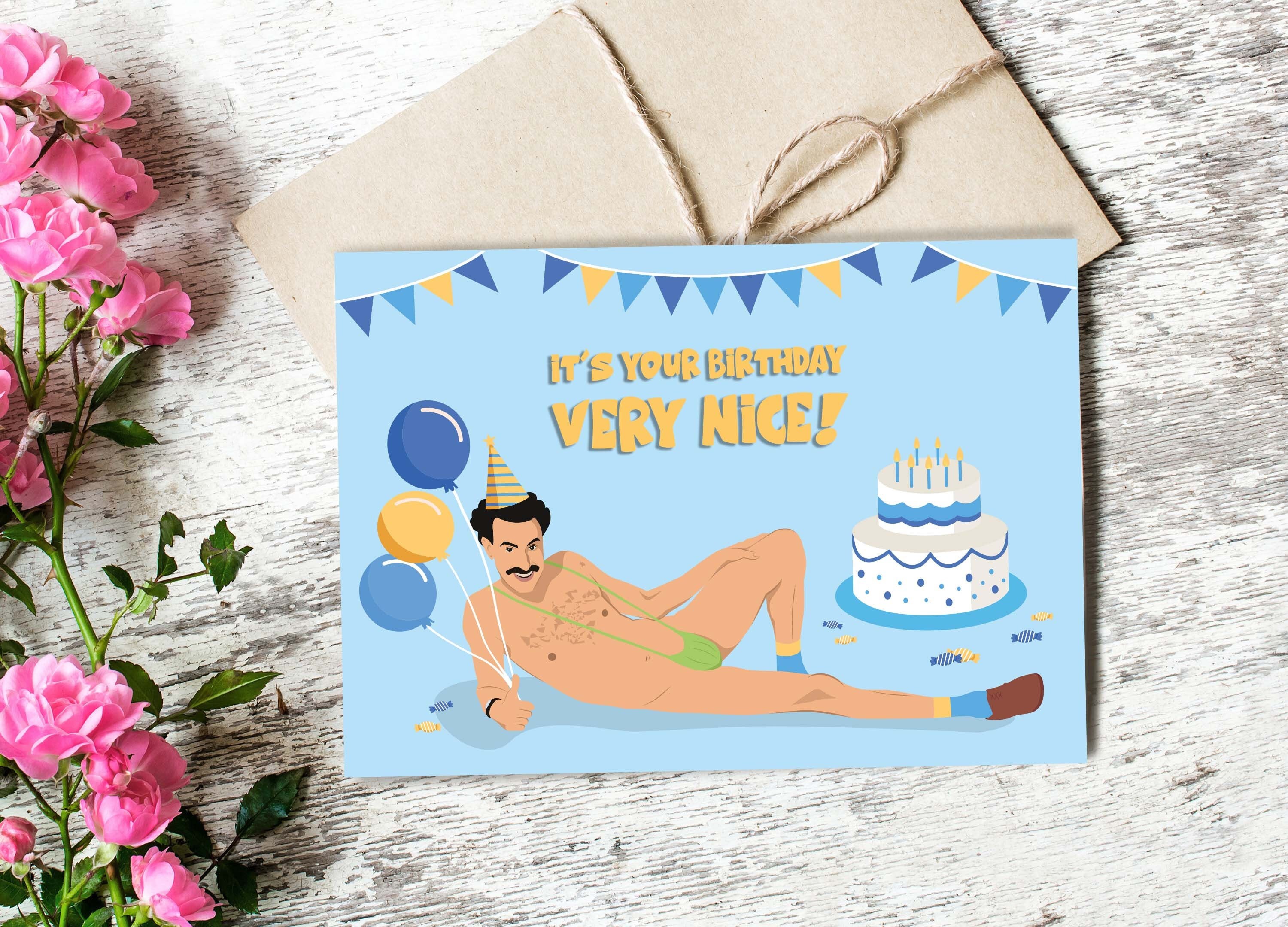 Borat Birthday Card Very Nice I Like Happy Birthday Funny