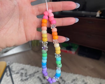 Rainbow beads phone strap loop