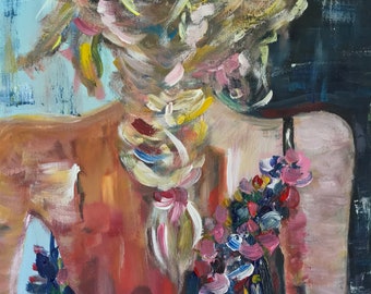 Original Figurative Art Original Art Woman Abstract Painting Fine Art Canvas Wall Art Wall Painting Wall Decor by NatalliaSun Art
