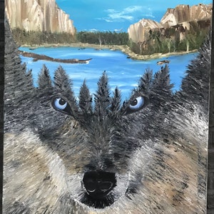 Alma de lobo - Pintura a óleo de lobo - Arte original de animais - Pintura em empastação de vida selvagem - Pintura à mão - Pintura a óleo da natureza - Arte de parede por NatalliaSunArt