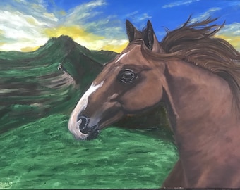 Karabakh Horse Oil Painting Horse Art Animal Artwork Original Karabakh Horse Wall Art Hand Made Painting