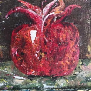 Garnet Artwork-Fruit Wall Art-Food Artwork-Dinning Area Artwork-Acrylic Painting
