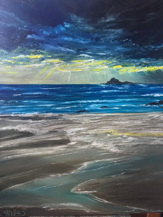 海の風景画 キャンバス 65.2×53cm 海の風景 テクスチャーアート 海の絵