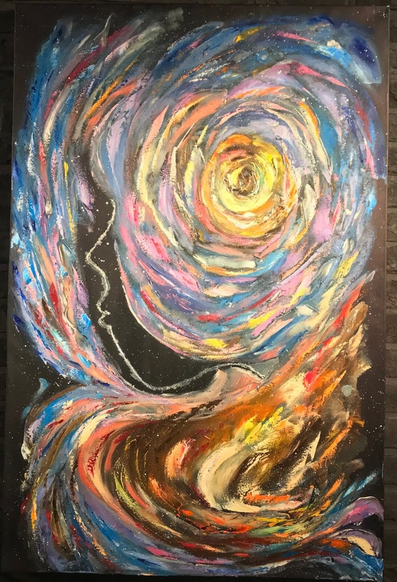 Space Painting on Canvas-Colourful Space-Astronomy Wall Art-Abstract Space Art-Contemporary Style-Wall Art by NatalliaSunArt