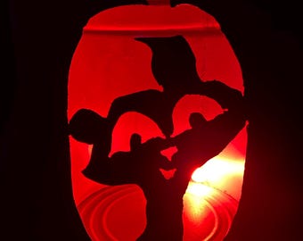 Cat in Pumpkin Lighted Jack O Lantern Bucket Halloween Decor