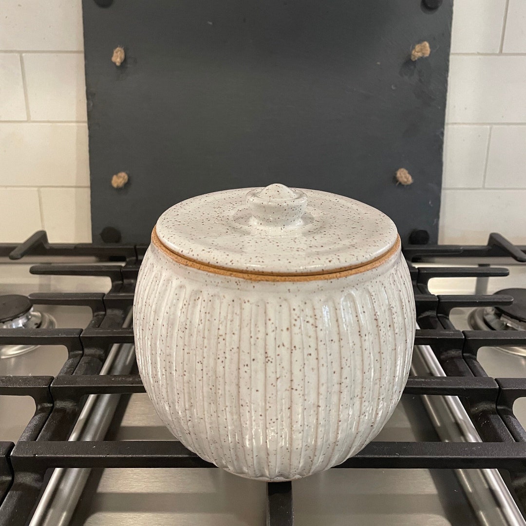 Ceramic Sourdough Starter Crock Fermentation Jar Speckled Etsy