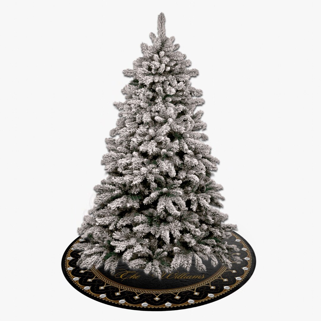 Black and Gold Luxury Style Christmas Tree Skirts, White & Gold Custom