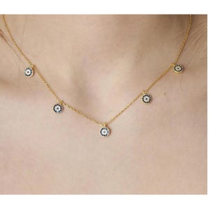 Gold Evil Eye Choker: Sterling Silver Protection Necklace