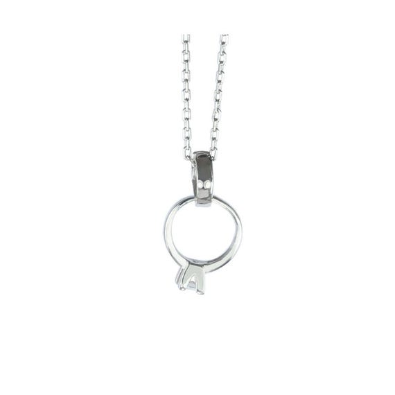 925 Sterling Silver Solitaire Ring Necklace – Dainty Engagement