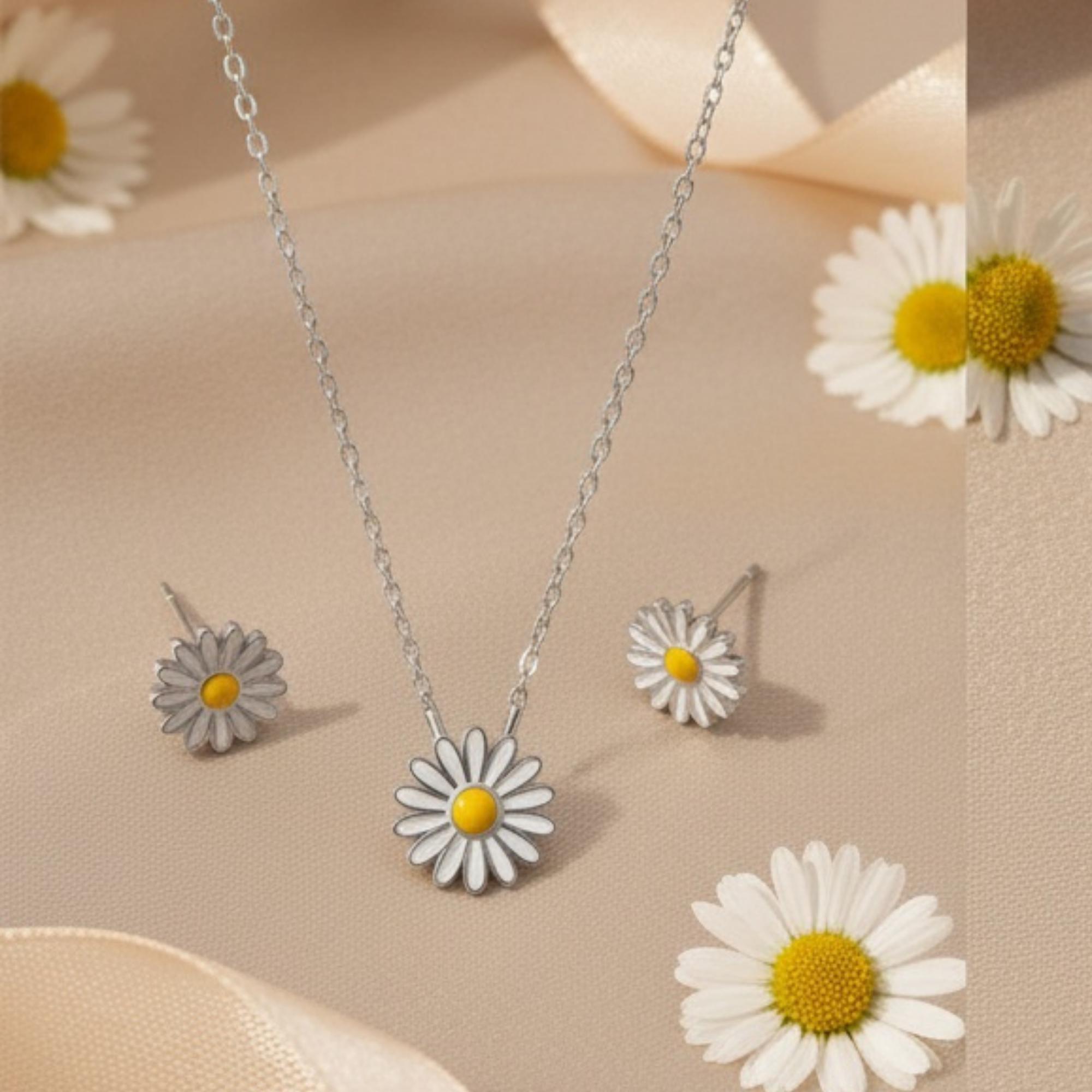 Daisy ketting van Shrieking Violet® sterling zilver & echte madelief