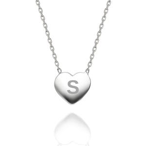 Collar de corazón de plata de ley personalizado – Colgante con inicial personalizada – Hasta 5 letras – Regalo para ella