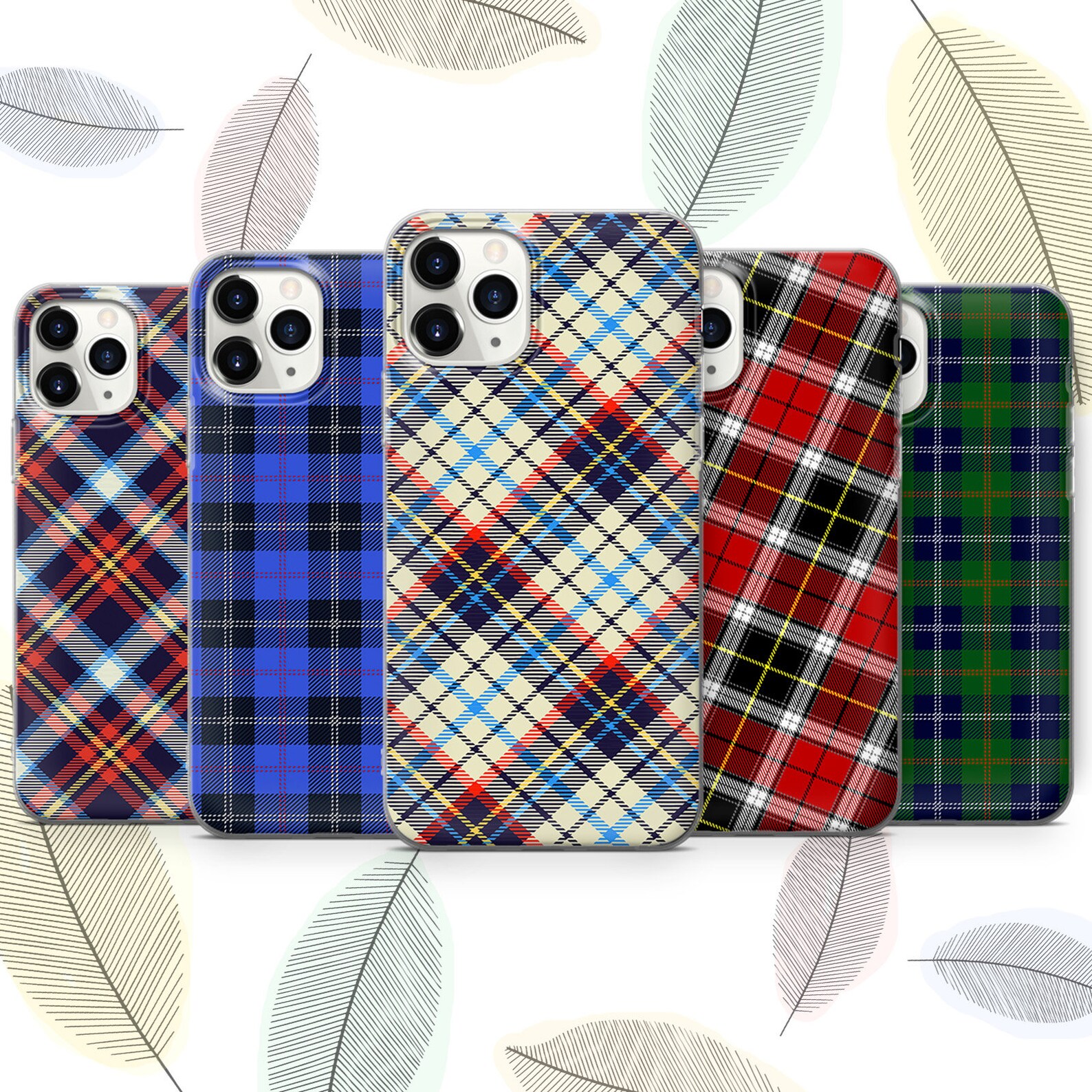 Checkered Fabric Pattern Phone Case for iPhone Samsung Huawei Etsy