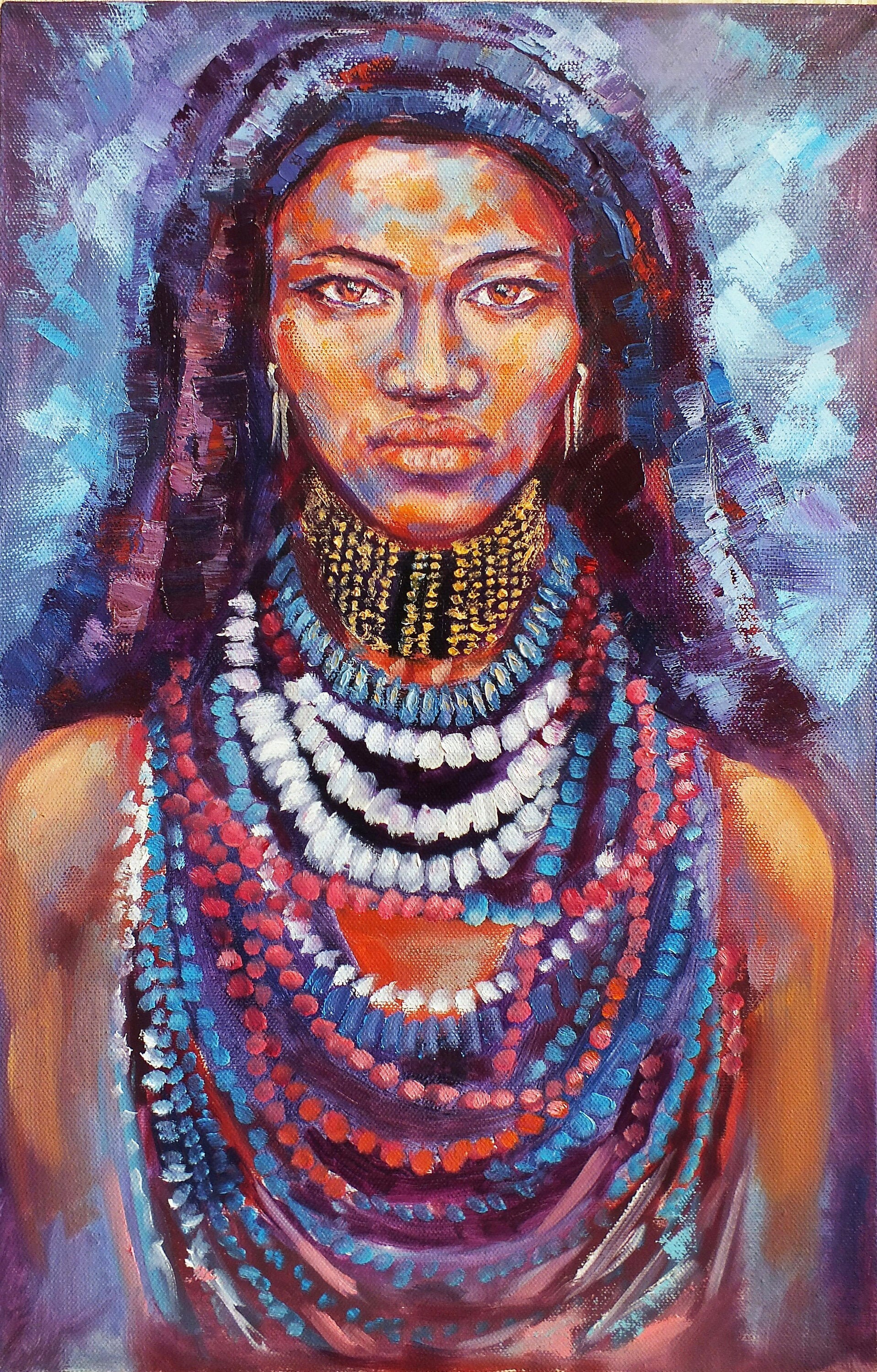 African American Woman Painting Modern Wall Art Human Woman Etsy