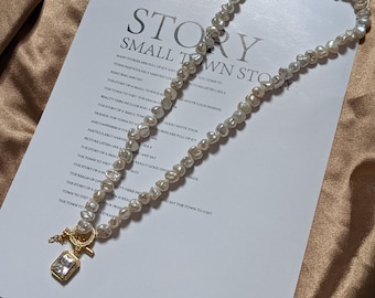 S101506 20" 3 Strands White Keshi Pearl Blue Crystal Necklace S101506 20" 3 Strands White Keshi Pearl Blue Crystal Necklace