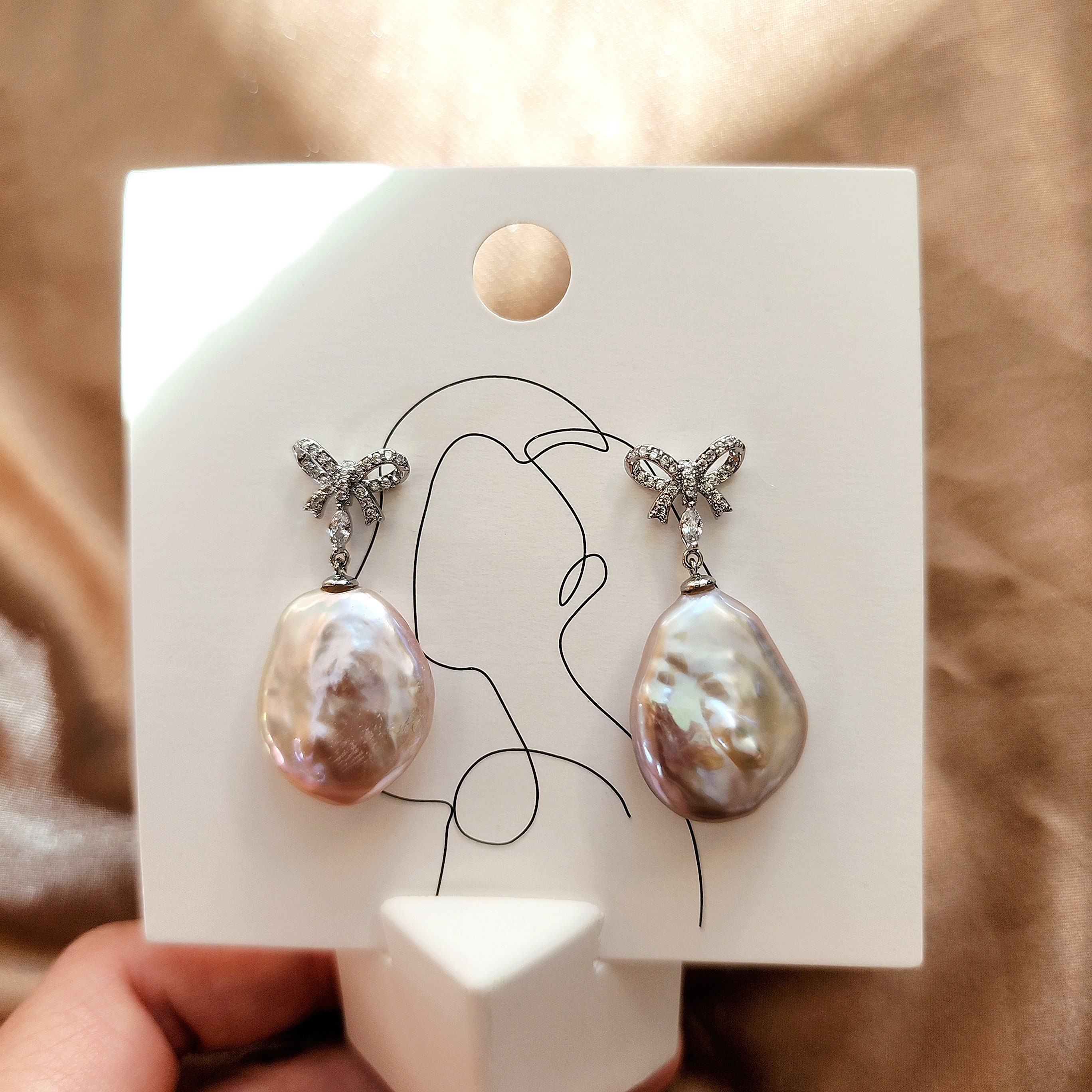 Boucles D'oreilles Baroques En Nacre - Lot De 2 - Style Vintage - Neuves