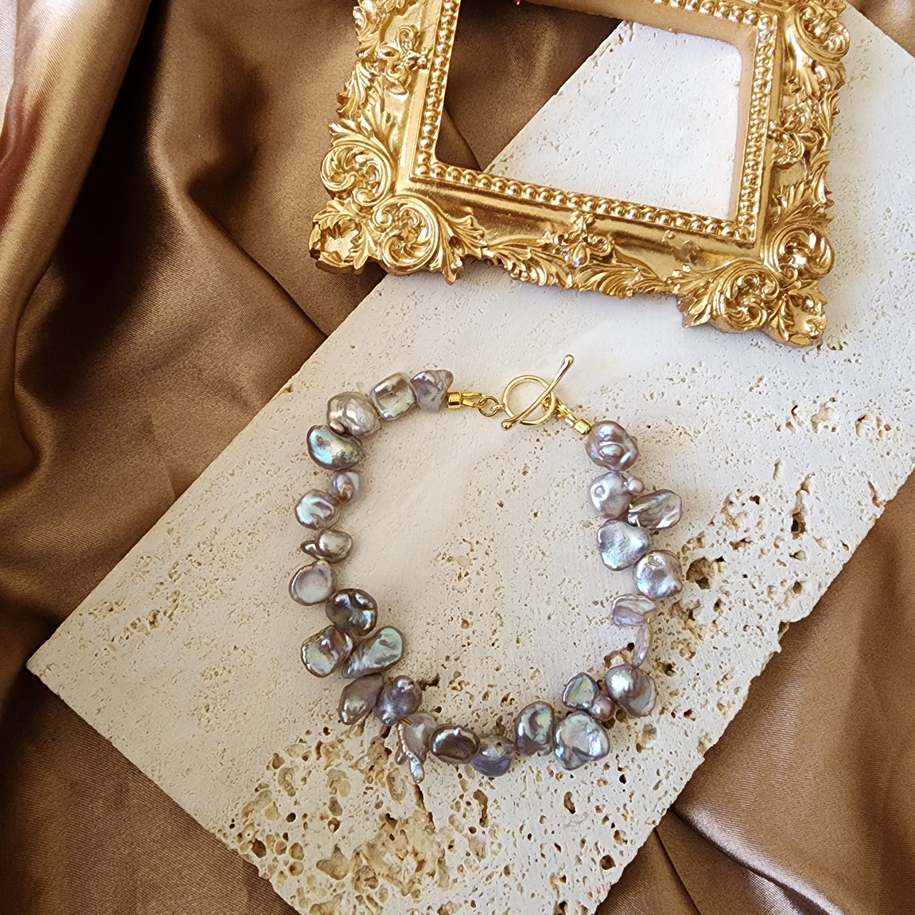 Keshi Pearl Bracelet/cornflake Pearl Bracelet/white Pearl