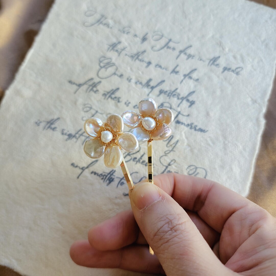 ヘアアクセサリー Monday Edition _ MJxME Baroque Pearl Bloom Hairpin 2175-bridal-flower-crystal-