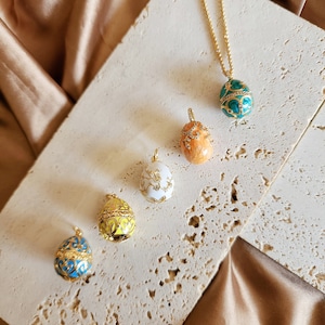 18K Easter egg necklace, Easter jewelry, Easter eggs, Colorful egg necklace, Easter gift, Stainless steel, tarnish resistant, One of a kind