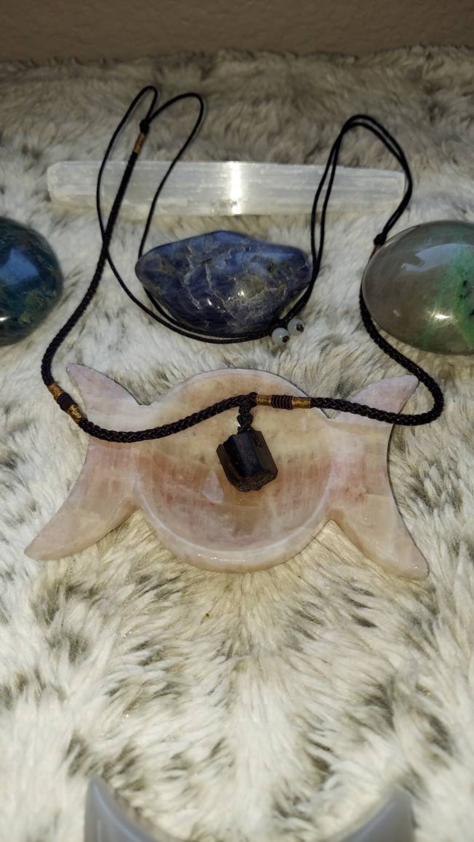 Roh schwarz Turmalin Halskette Unisex seine und ihre eine | Etsy