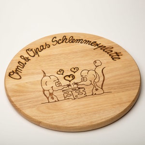 Pizzabrett, XXL Brettchen mit Mäusemotiv und Wunschbeschriftung