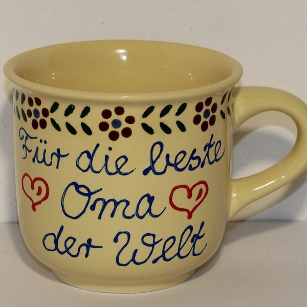 Tasse mit Namen groß, Jumbotasse hell mit Name oder Spruch