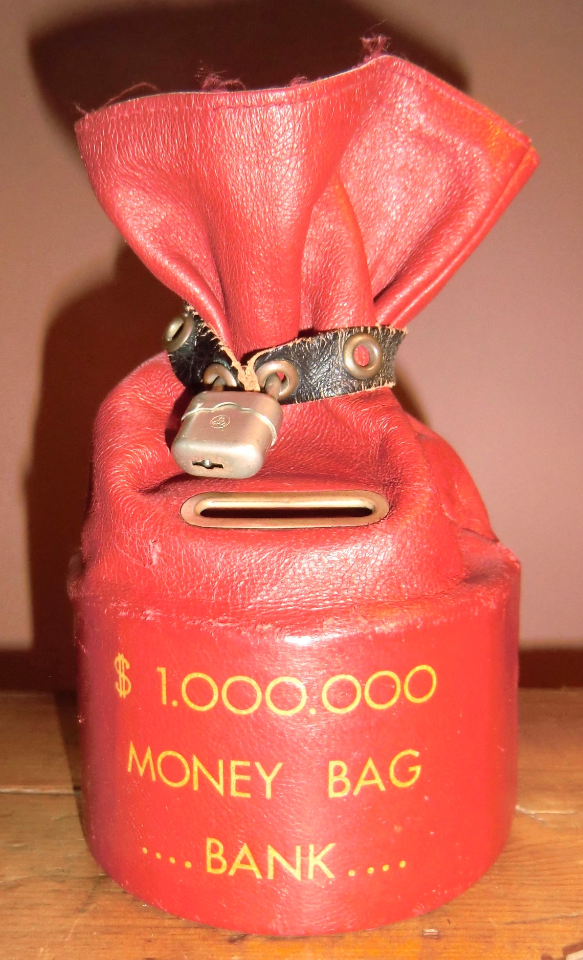 Retro Red Leather 1 Million Dollars Money Bag Bank with keys Etsy