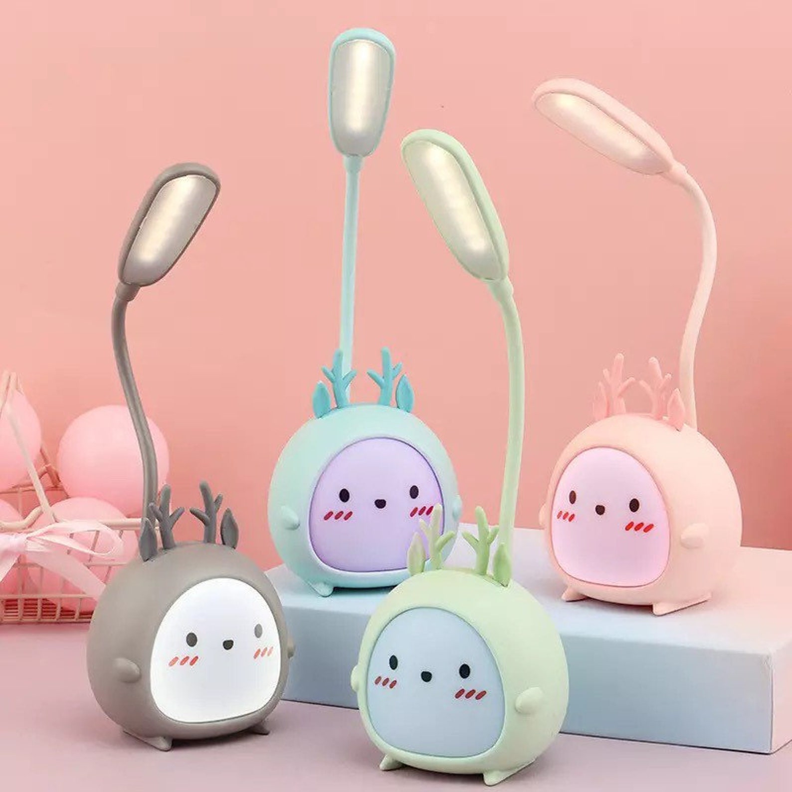 Kawaii Ciervo LED lámpara de mesa USB lámpara de escritorio Etsy