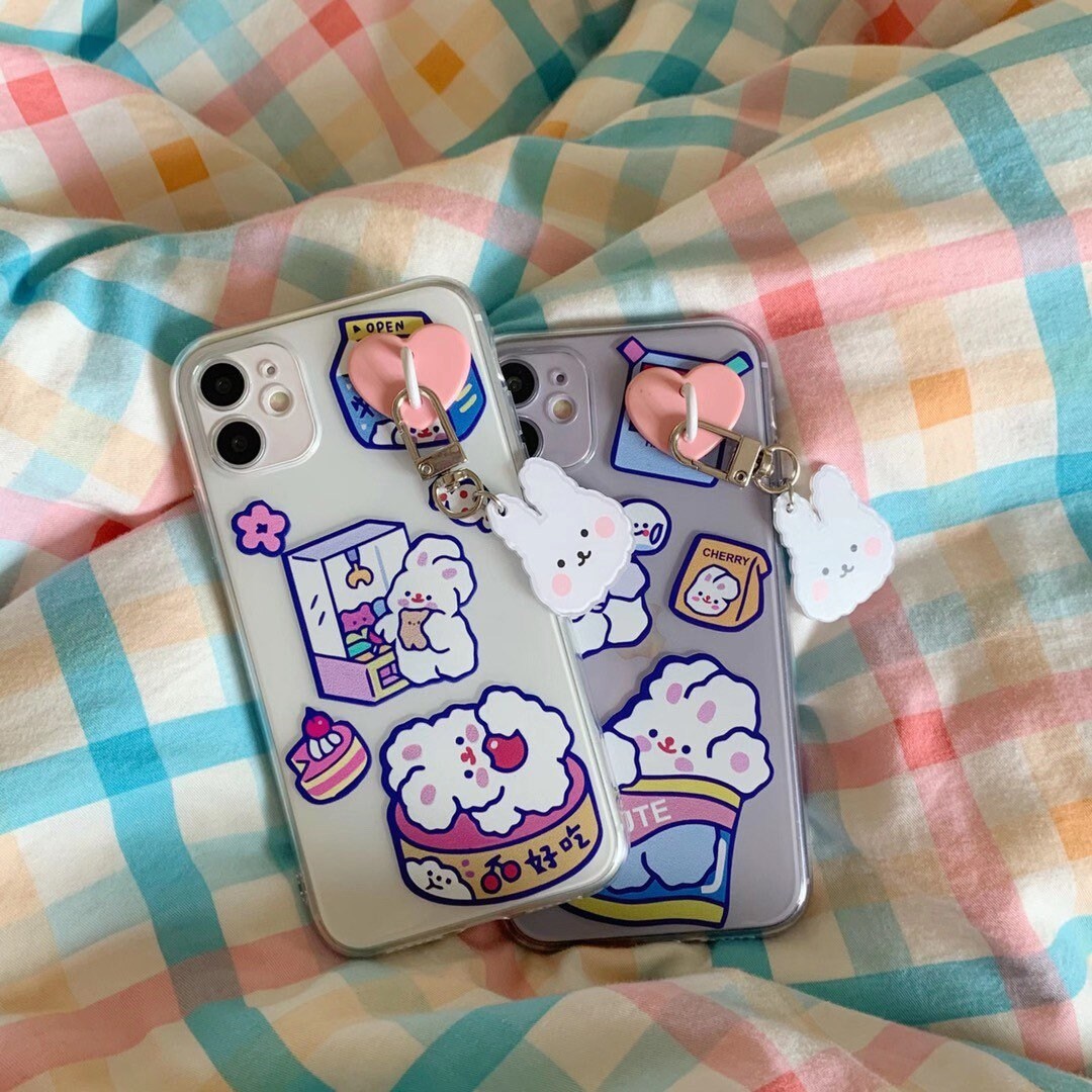 Korean Cute Pendant Rabbit Shockproof Phone case for iPhone Etsy