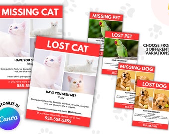 Lost Pet Poster Download (8.5x11)