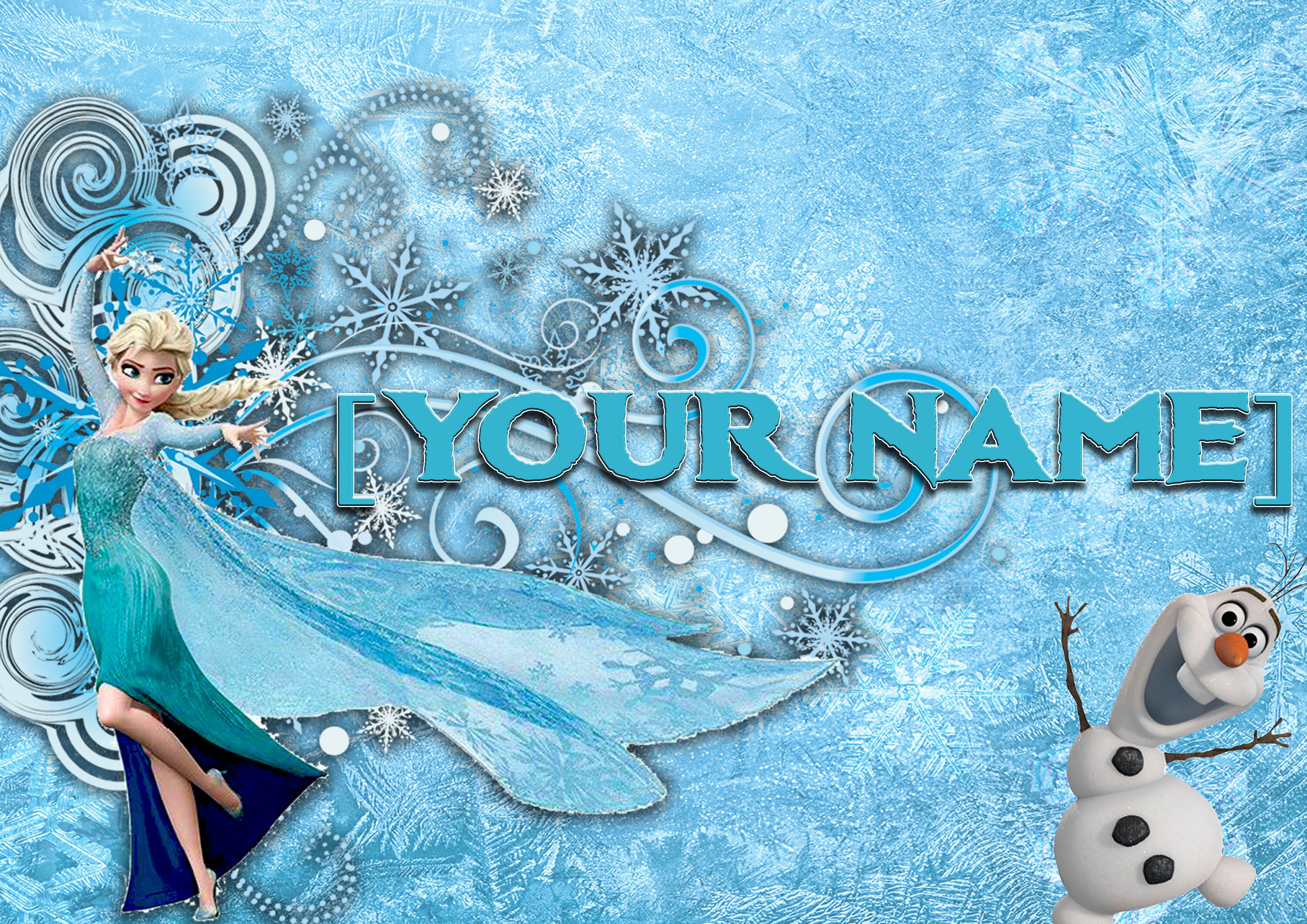 Disney Frozen name in a frame custom print A4 print Etsy