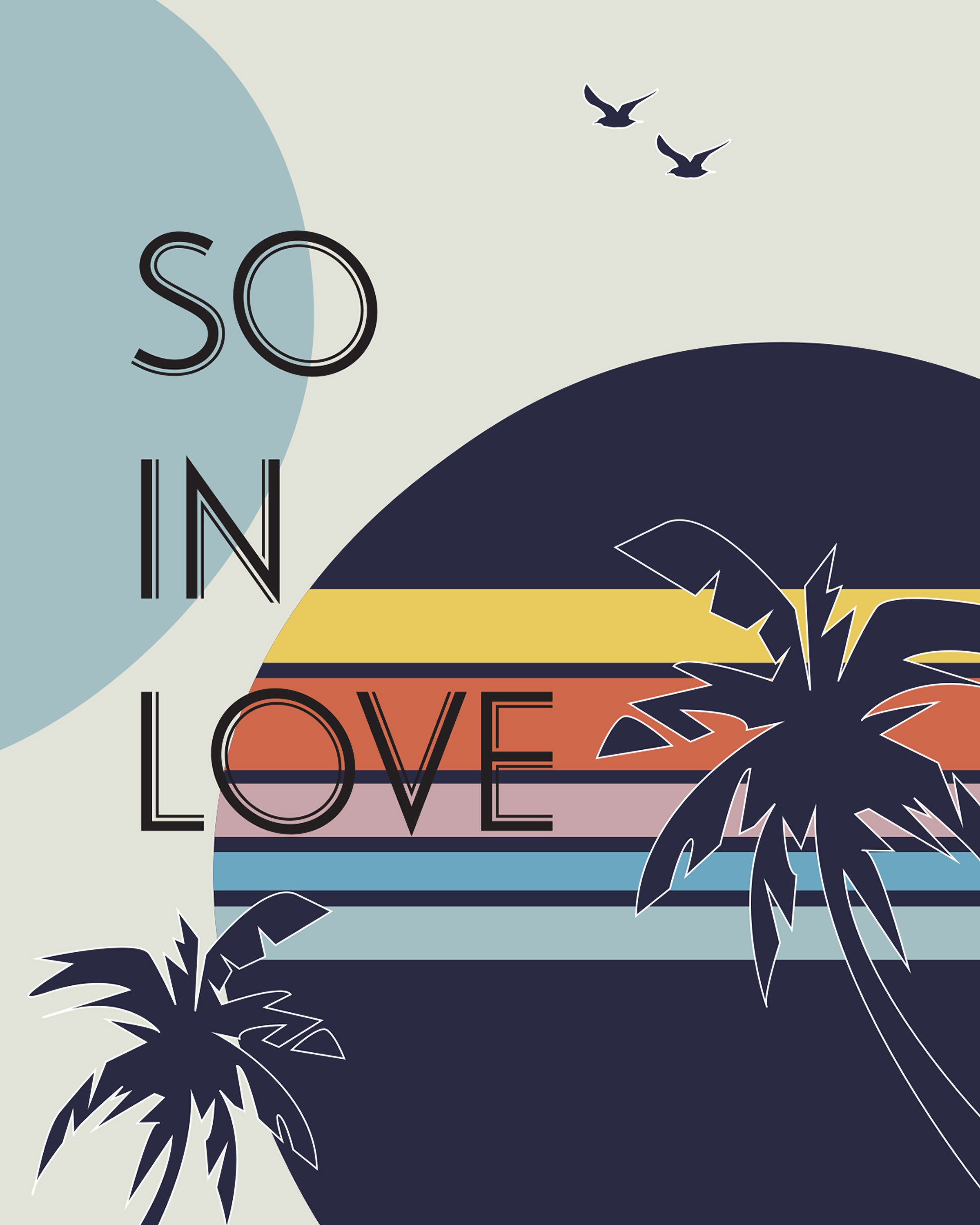 So In Love - California 70's Retro Digital Art - Downloadable