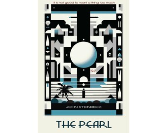 The Pearl by John Steinbeck Art Deco Poster