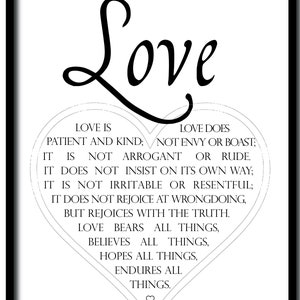 Love is patient and kind ... 1 Corinthians 13:4-8