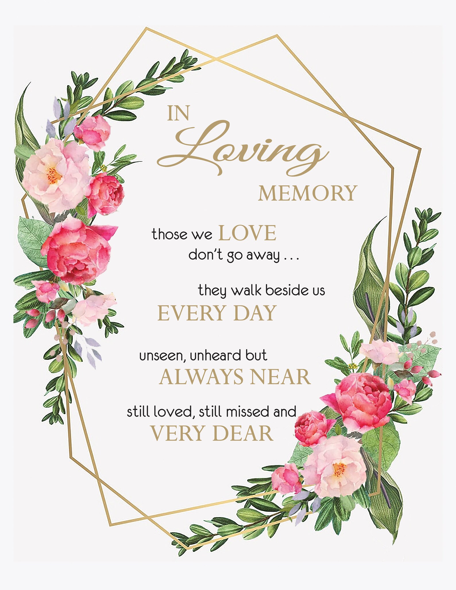 In Loving Memory Sign, Printable in Loving Memory Sign for Wedding ...