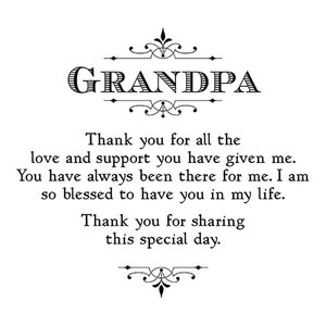 Wedding Hankie for Grandpa - Grandfather of the Bride Handkerchief