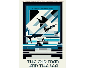 The Old Man and the Sea Art Deco Poster