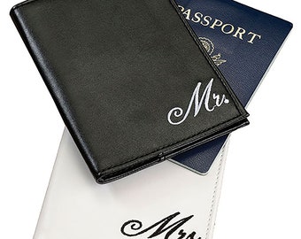 Mr. and Mrs. Passport Covers Honeymoon Travel Gift