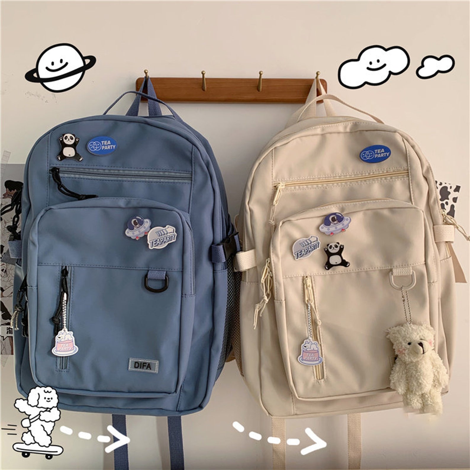 Difa Canvas Backpack, Canvas Backpack for Travel, Japanese Laptop Bag