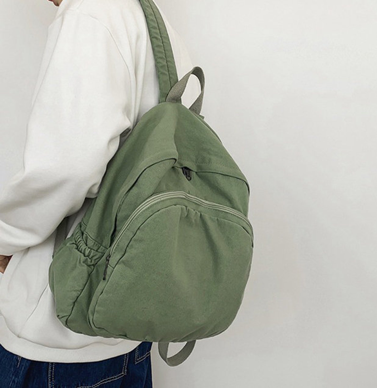 Retro Canvas Backpack Canvas Backpack for Travel Student Etsy