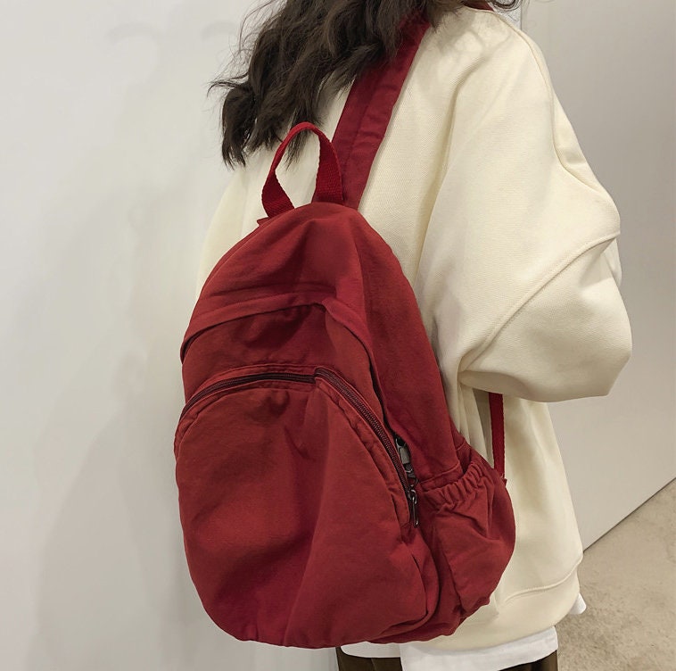 Retro Canvas Backpack Canvas Backpack for Travel Student Etsy