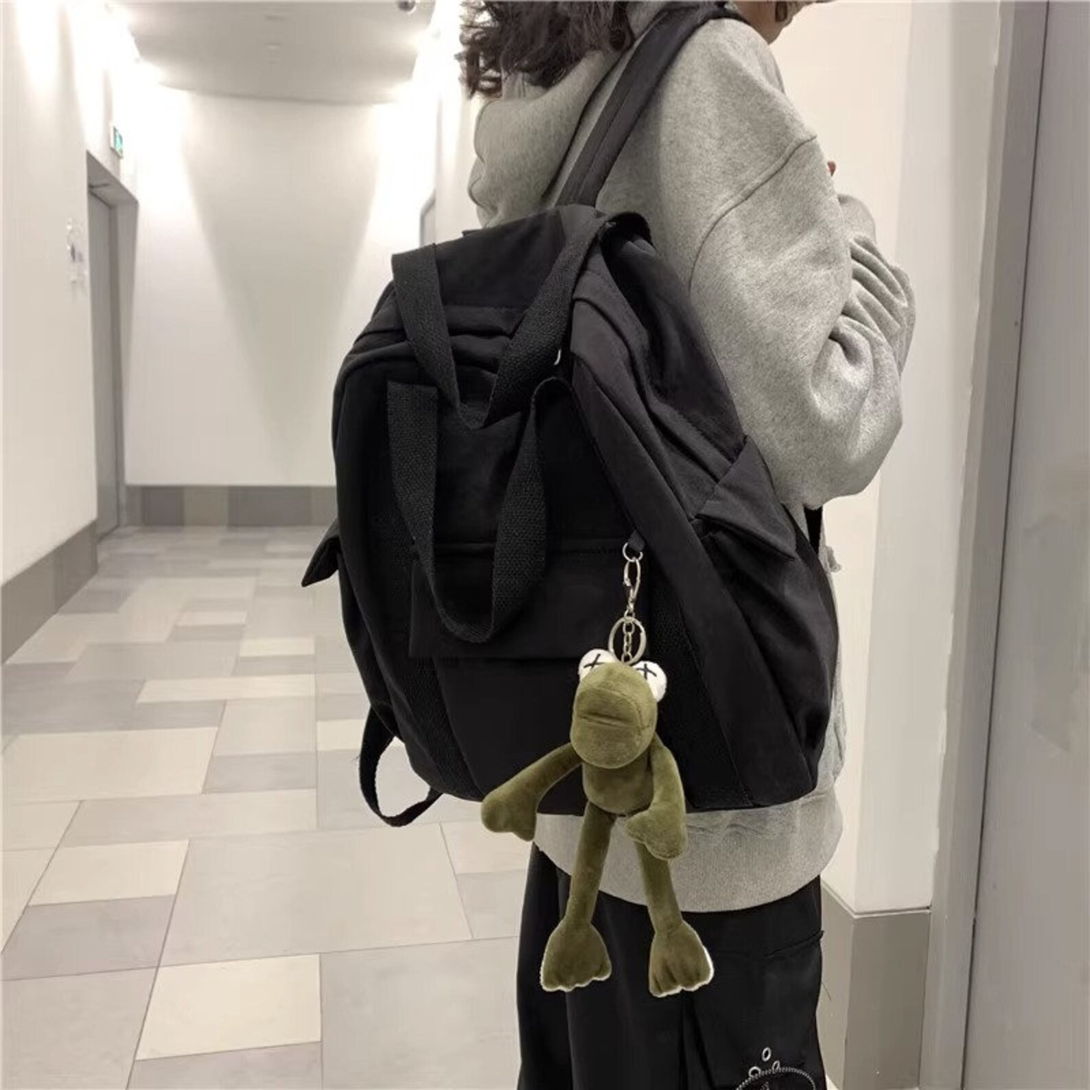 Big Green Backpack Student School Backpack Brown Laptop Etsy