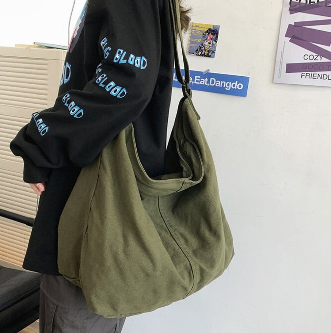 Green Crossbody Canvas Bag Large Capacity Tote Bag Women - Etsy