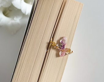 Jumbo Büroklammer - Lesezeichen mit Schmetterling | UV Resin Bookmark Paperclips | Planer Clip