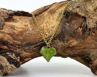 Efeu Kette – Handgemachter Schmuck mit echtem Blatt & Bedeutung | Botanischer Schmuck | Edelstahl