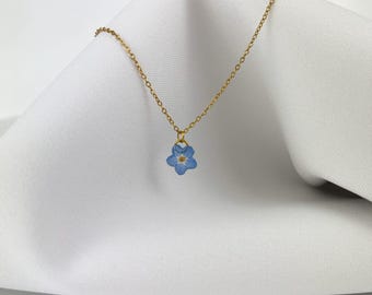 Vergissmeinnicht Kette - Handgemachter Schmuck mit echter Blüte & Bedeutung | Spiritueller Schmuck
